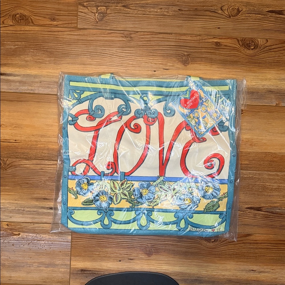 NIP Brighton Winters LOVE Floral Tote in Red, Blue, Yellow